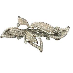 Vintage Pearl & Diamond French Barrette